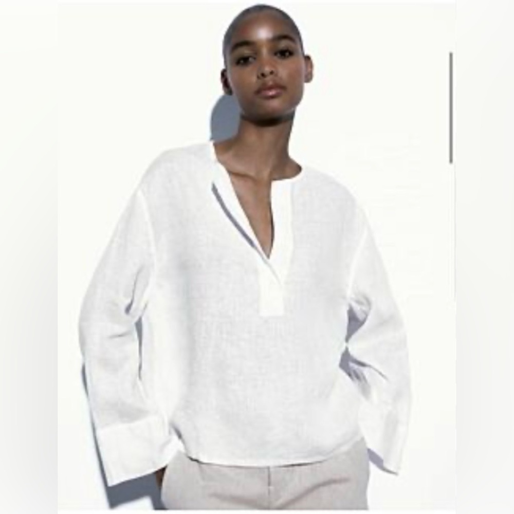 ZARA 100% Linen White shirt - NEW WITH TAG